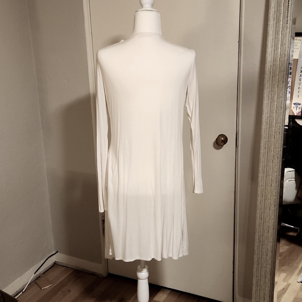White Ribbed Cardigan - Picture 3 of 4